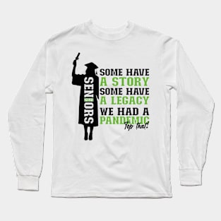 Pandemic Graduation | Black And Green Text Funny Graduation Long Sleeve T-Shirt